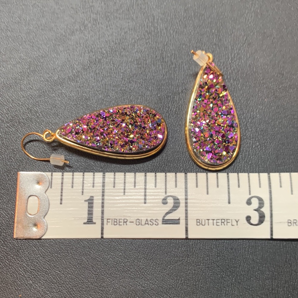 Druzy Agate Earrings - Picture 4 of 6